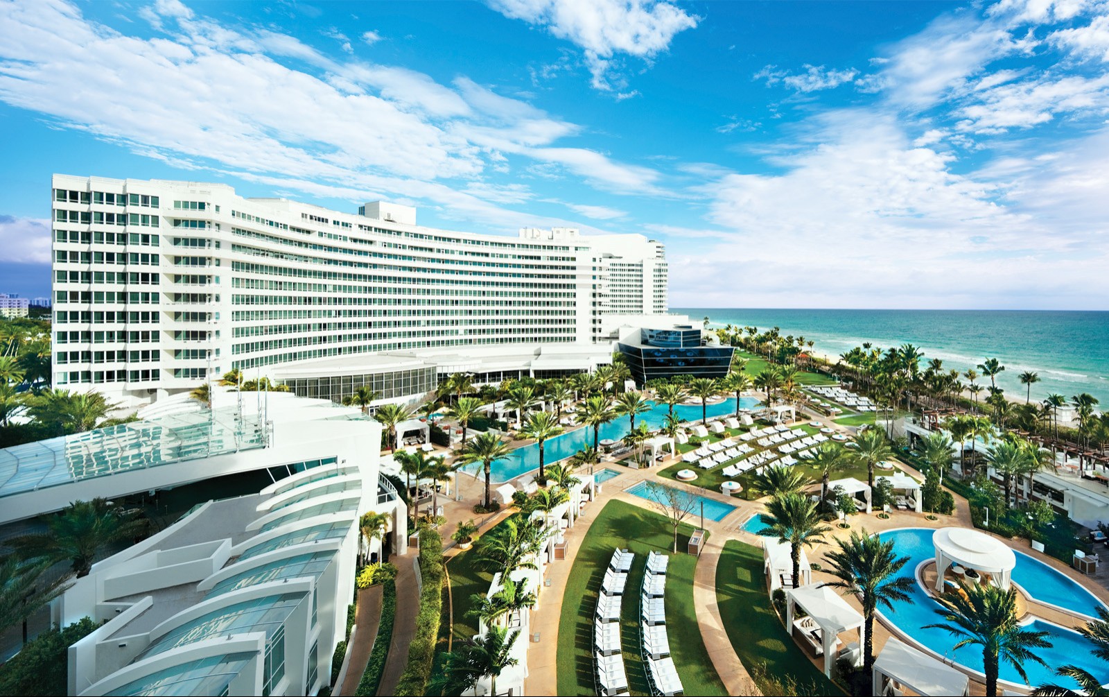 Miami beach hotel fountain blue