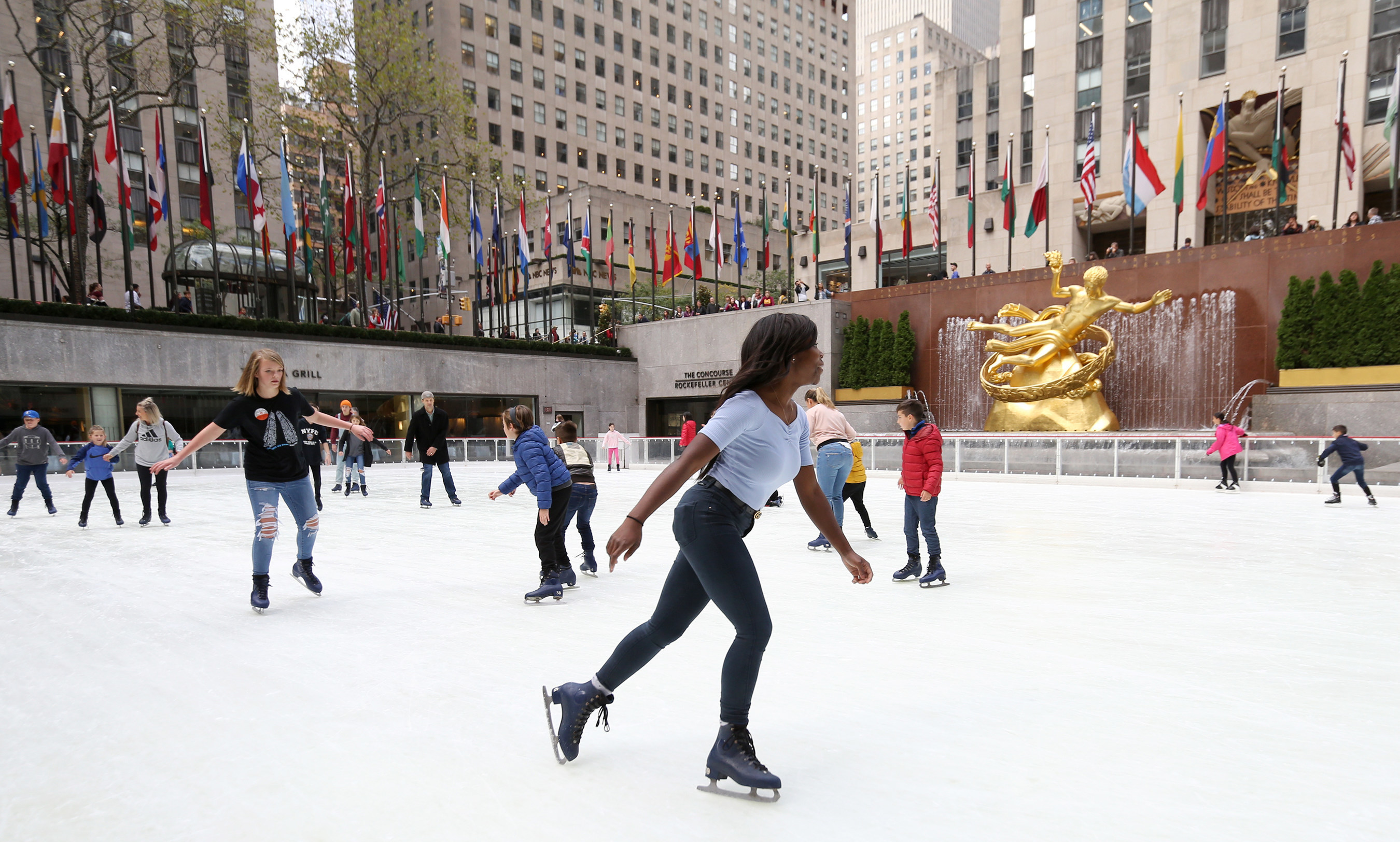 york skating ice city rink rockefeller center rinks minitime traill donald courtesy