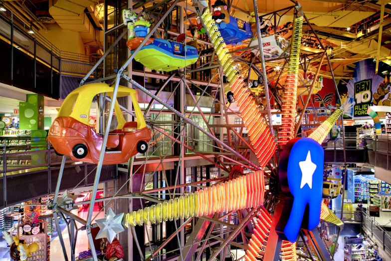 Stop by Toys “R” Us for its impressive stock of toys and catch a ride on the in-store Ferris wheel. 