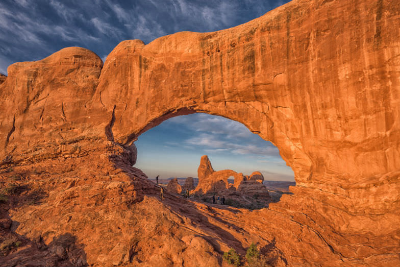 Turret Arch through North Window in Arches National Park