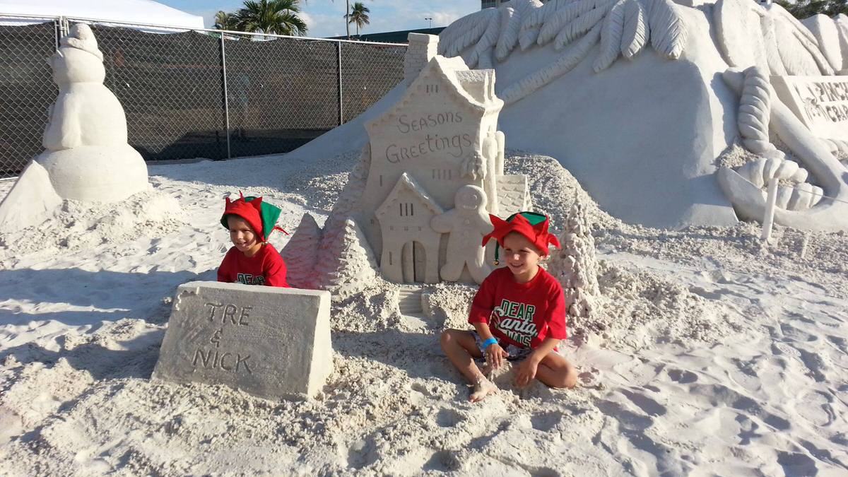 Kids at the American Sand-Sculpting Championship in Fort Myers, FL