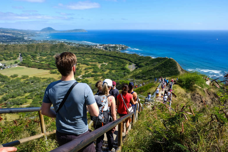 Hiking Diamond Head is one of the best outdoor activities in Hawaii for families with kids.