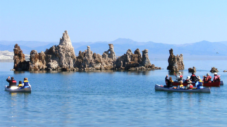 Canoeing in Mono Lak