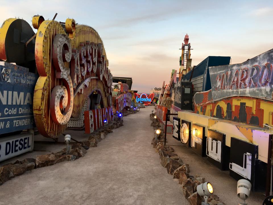 Neon lights at the Neon Museum are popular with hip families