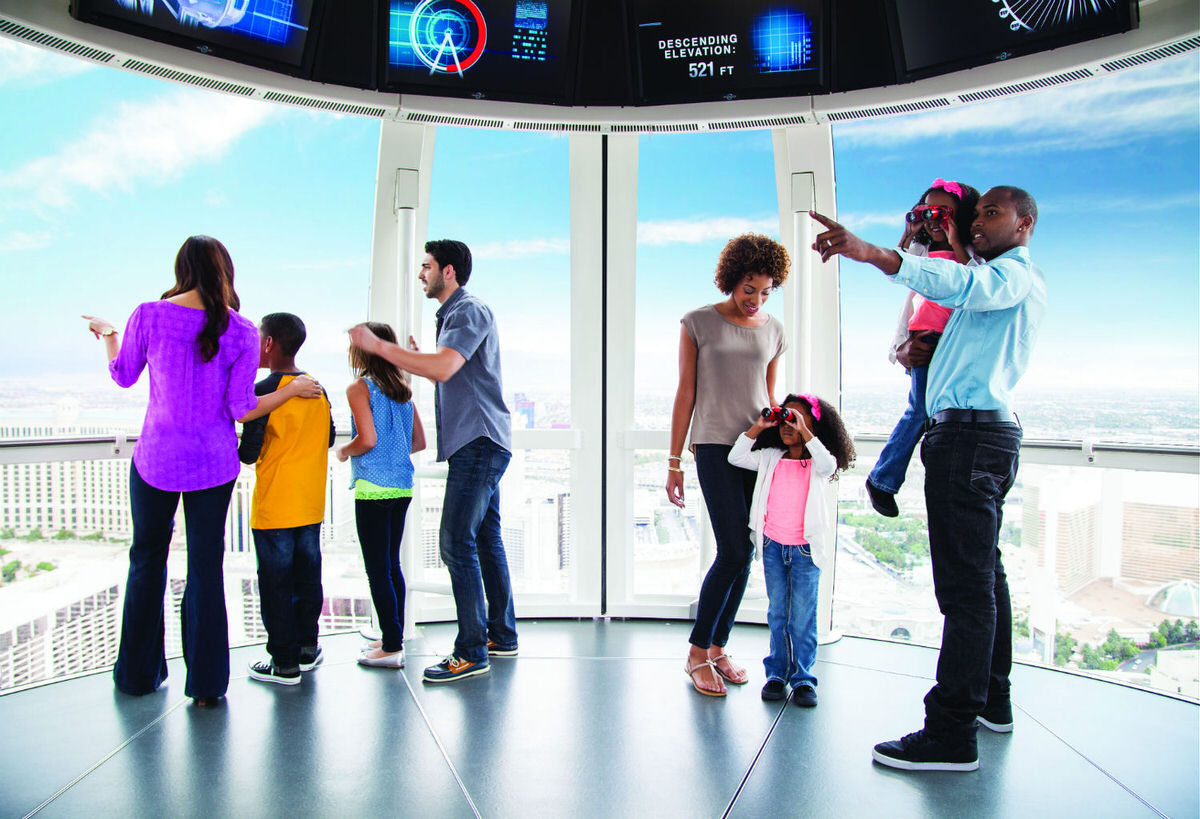 Families in one cabins on the High Roller