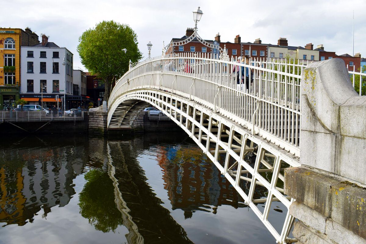 The Ha’Penny Pedestrian Bridge across the River Liffey is over 200 years old.