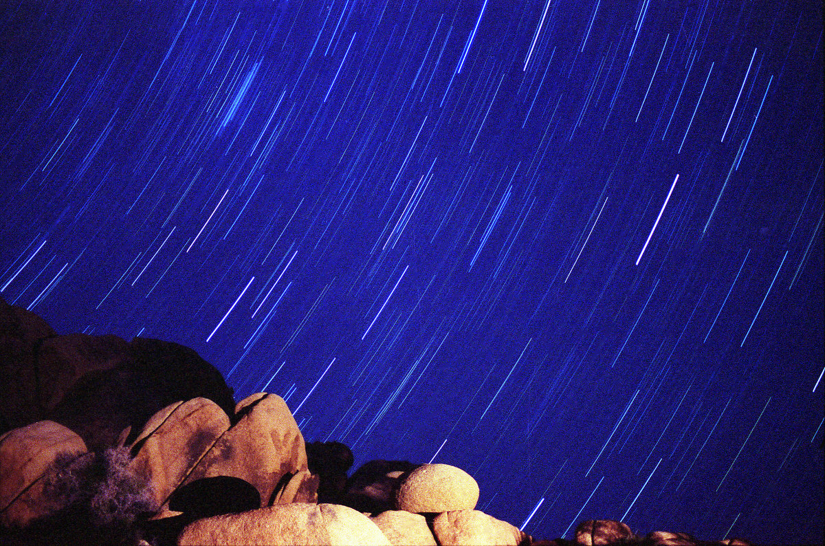 Star trails over California