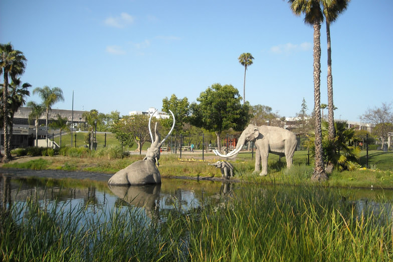 Mammoth models at the La Brea Tar Pits