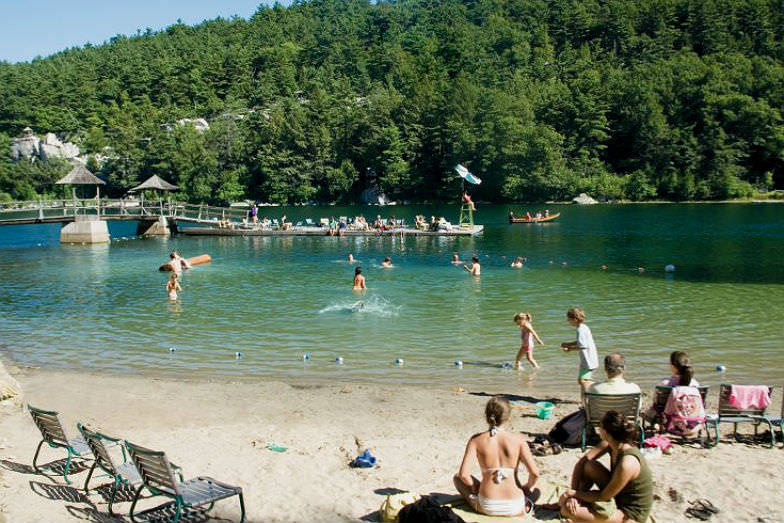 Family beach at Mohonk Mountain House