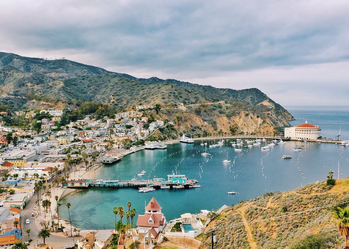 View of the city of Avalon from near the former Wrigley Mansion.