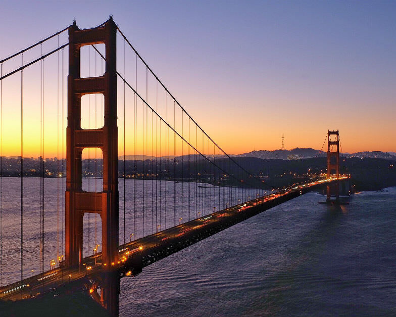 View of San Francisco and the Golden Gate Bridge from Battery Spencer