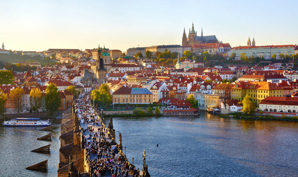 Prague from Charles Bridge east tower