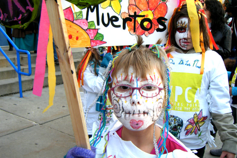 Kids at a Day of the Dead parade