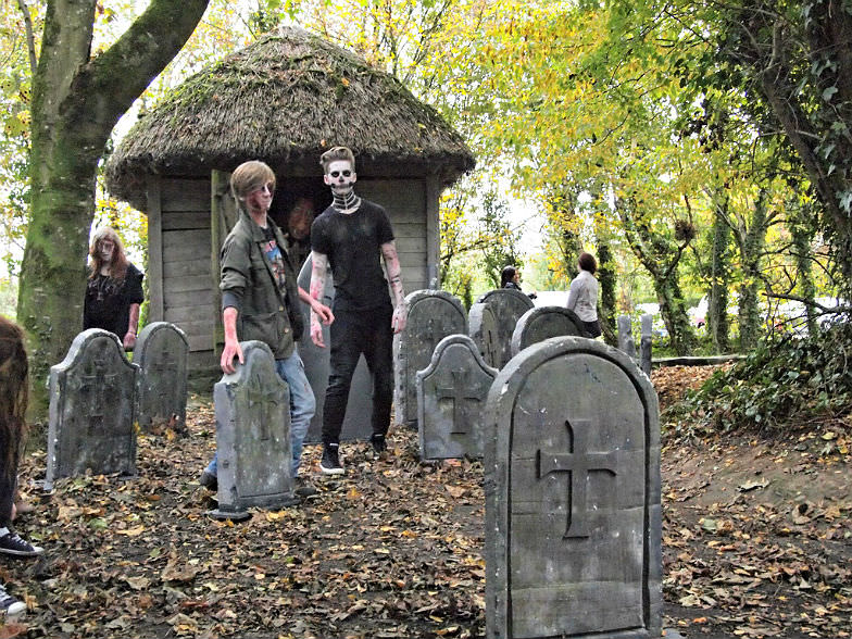 Skeletons at the cemetery