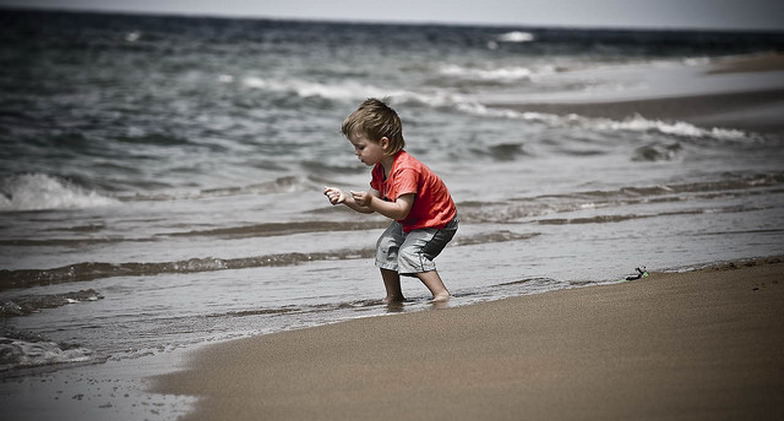 child on beach