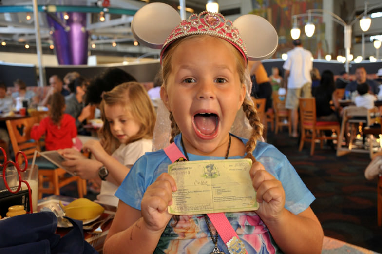 All smiles with her Disney fast pass