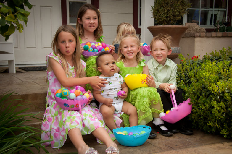 Easter egg hunt with kids