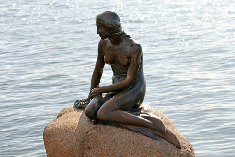 Little Mermaid statue in Copenhagen