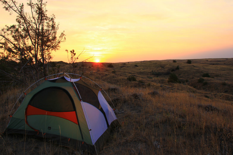 Sunrise over camp 