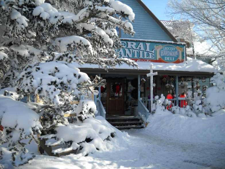 Fred’s General Mercantile in wintertime