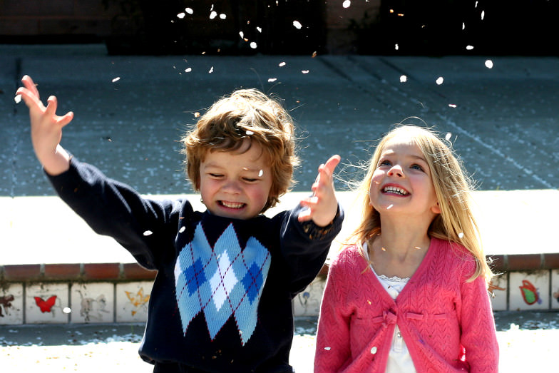 Kids enjoying springtime in California