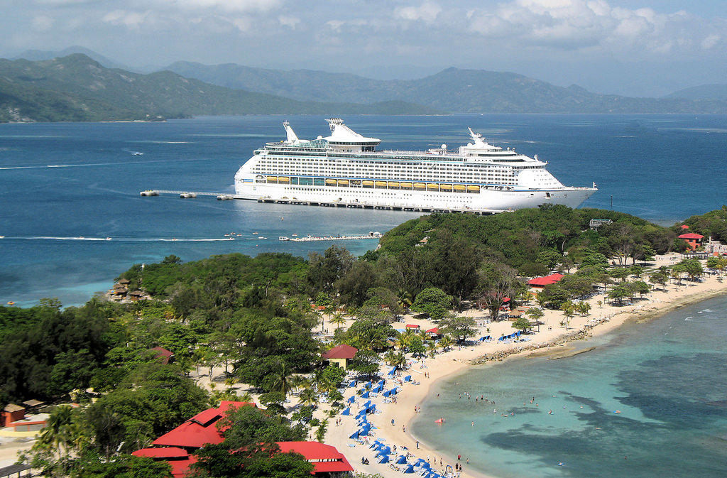 View from Labadee's Dragons Flight platform before taking the zip line down