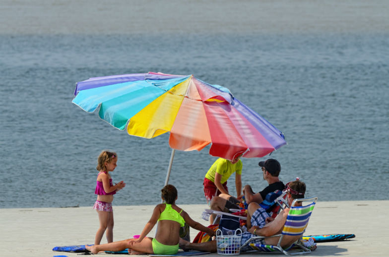 Family at King and Prince Beach