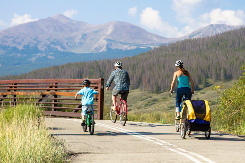 Family mountain biking fun in Breckenridge, Colorado