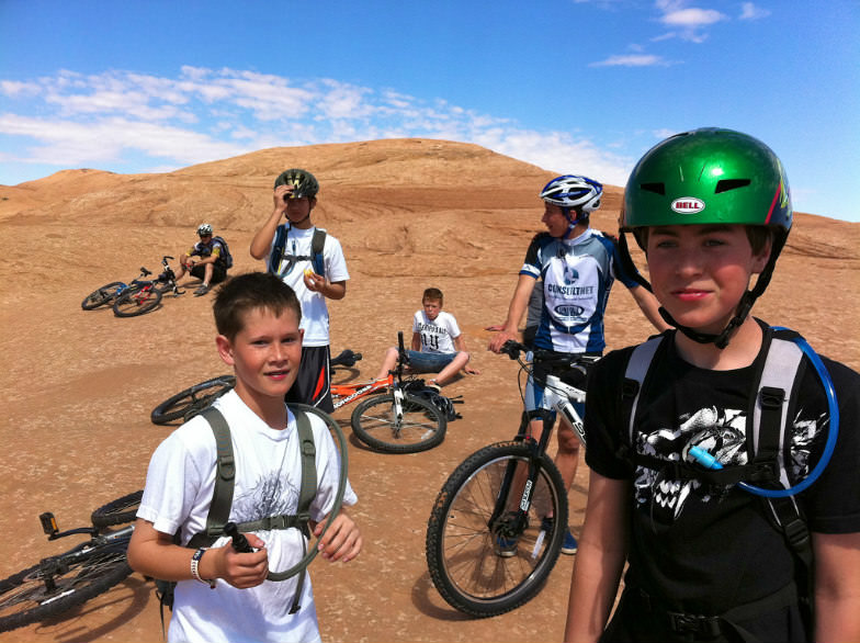 Young bikers in Moab