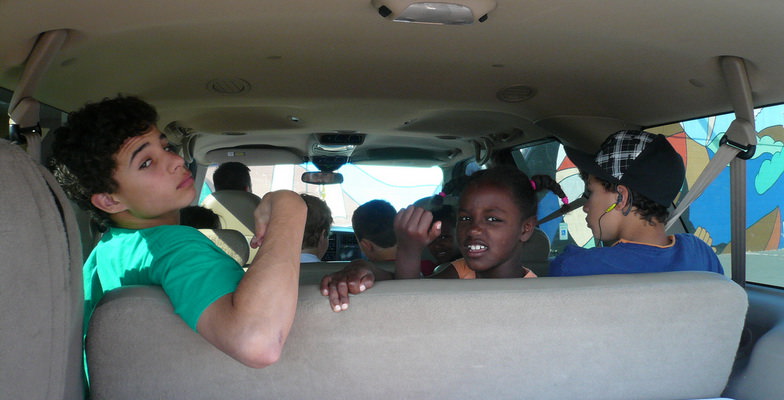 kids in car