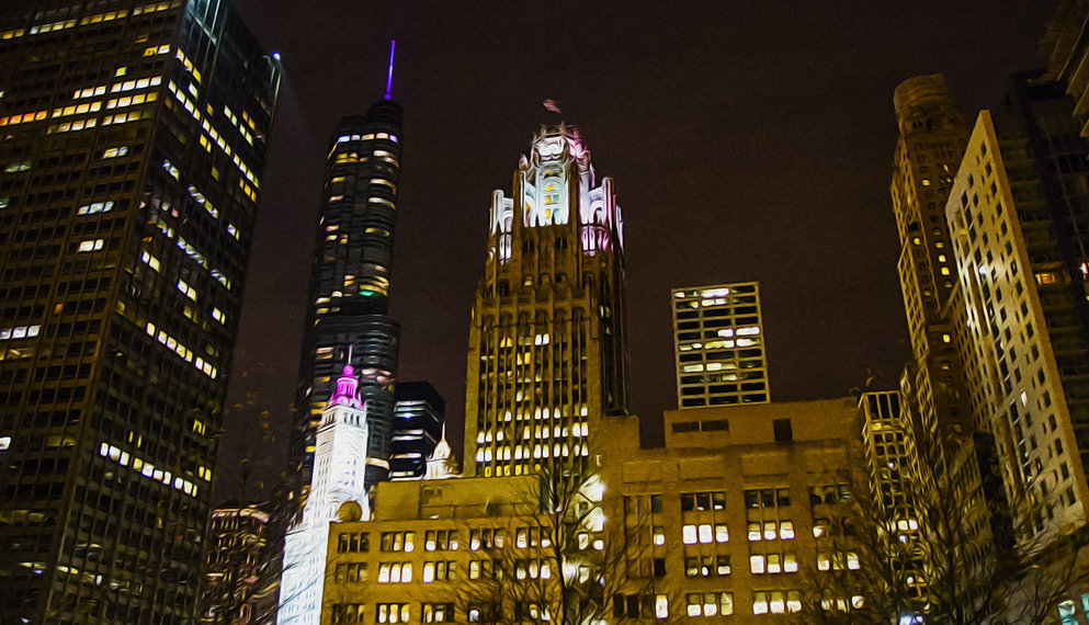 Nightime in Chicago