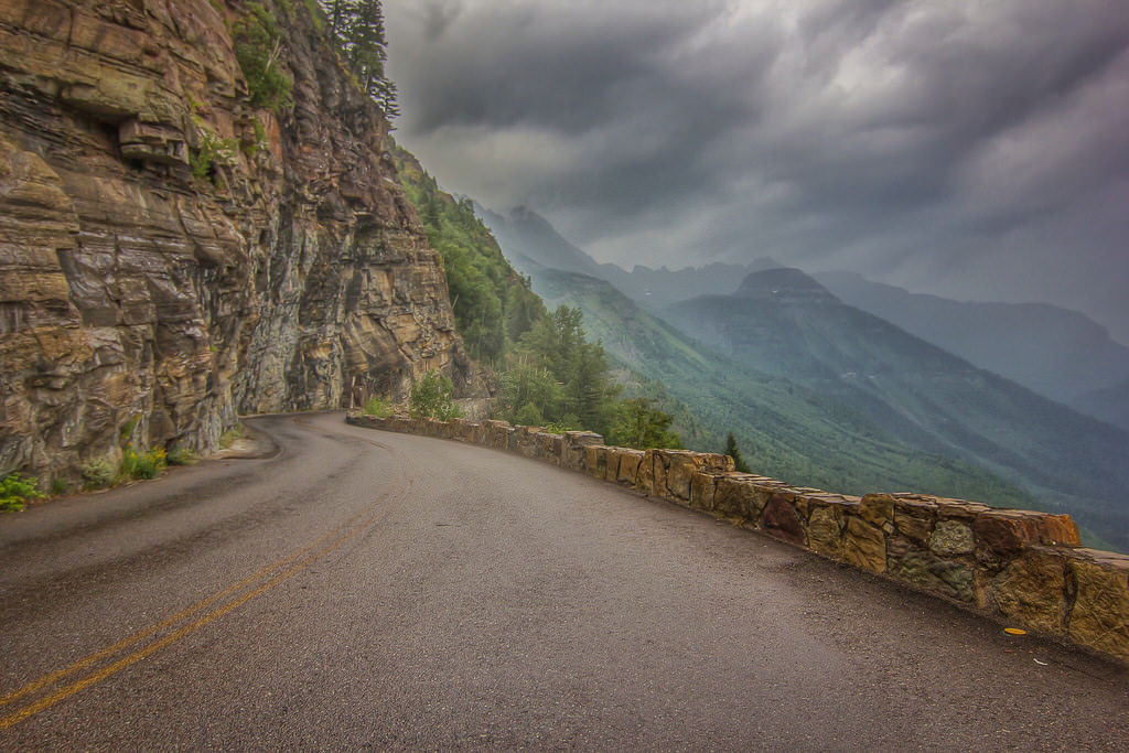 Going-to-the-Sun Road in the Glacier National Park