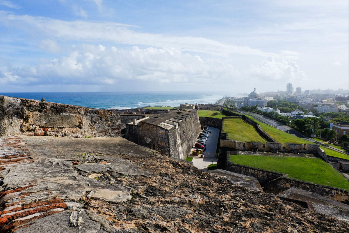 Old and new San Juan from San Cristobal