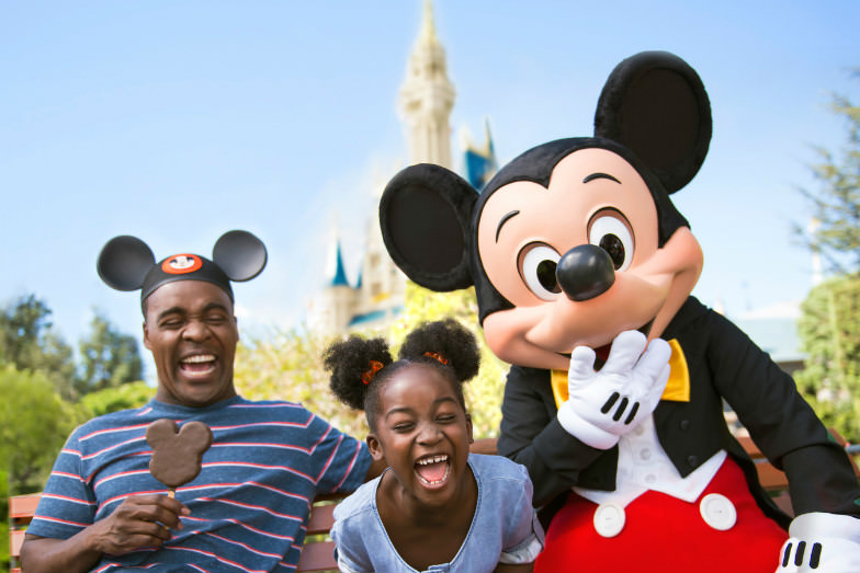 Family with Mickey at Disney World