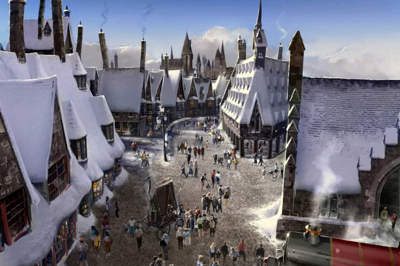 Artist rendering of the Hogwarts Castle at Universal Studios Hollywood