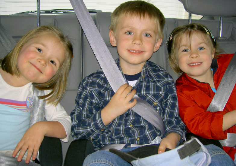 Fun and games entertain the kids during a road trip.