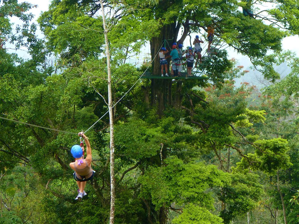 Zip lining at the Blue River Resort & Hot Springs