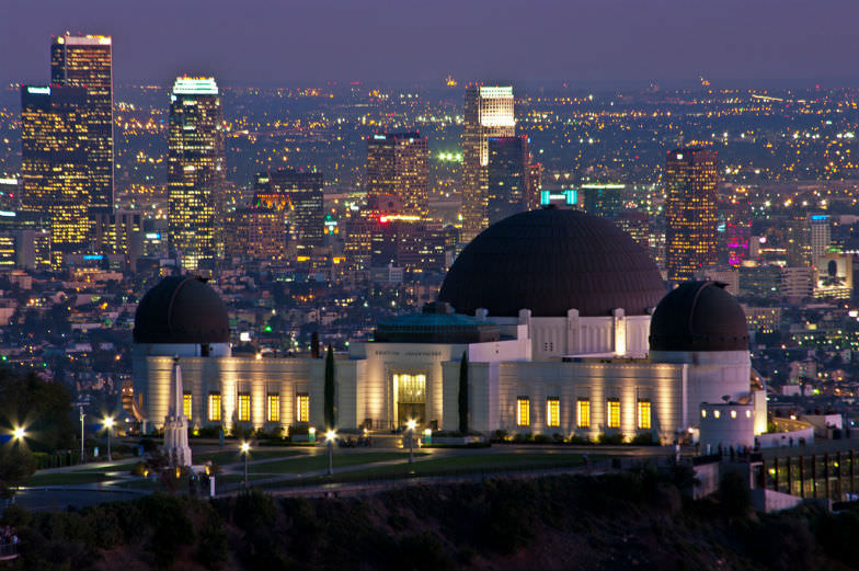 Griffith Park and Observatory at night