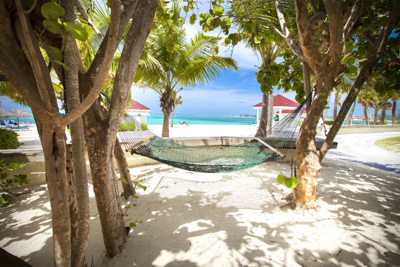 Beach scene at Breezes Resort